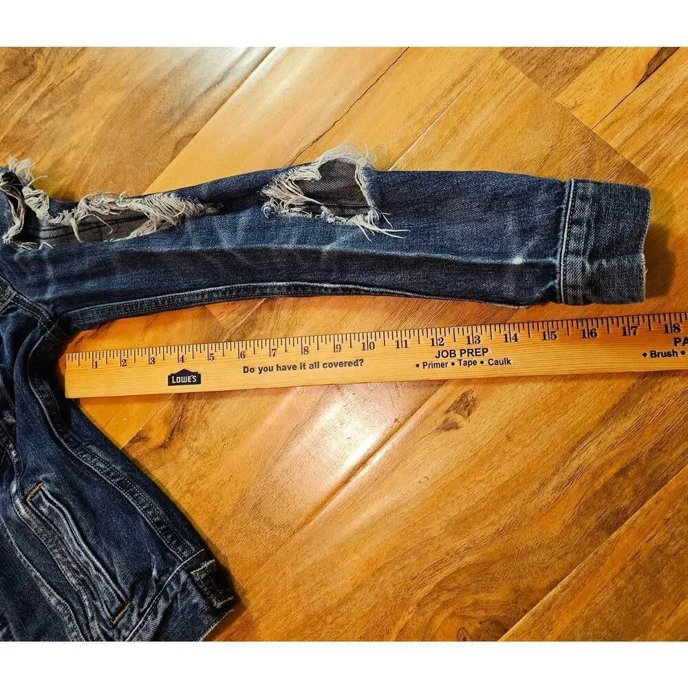Denim and Supply Ralph Lauren Vintage Truckers‎ XS jean Jacket. Heavy distressed